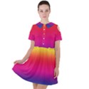 Neon Bright Rainbow Short Sleeve Shoulder Cut Out Dress  View1