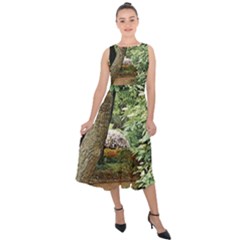 Garden Of The Phoenix  Midi Tie-back Chiffon Dress by Riverwoman