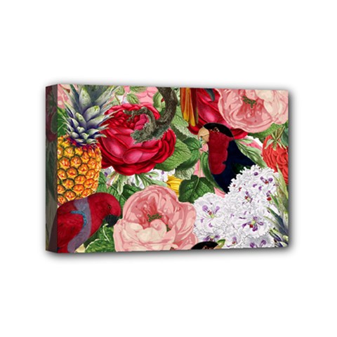Tropical Bird Floral Mini Canvas 6  X 4  (stretched) by snowwhitegirl