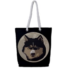 Husky Moon Full Print Rope Handle Tote (small)