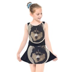 Husky Moon Kids  Skater Dress Swimsuit