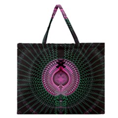 Fractal Traditional Fractal Hypnotic Zipper Large Tote Bag by Pakrebo