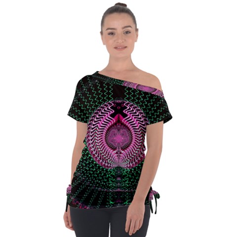 Fractal Traditional Fractal Hypnotic Tie-up Tee by Pakrebo