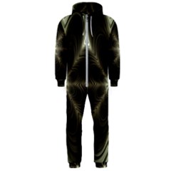 Fractal Silver Waves Texture Hooded Jumpsuit (men)  by Pakrebo