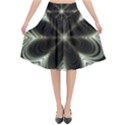 Fractal Silver Waves Texture Flared Midi Skirt View1