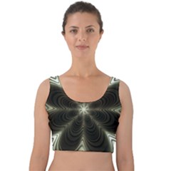 Fractal Silver Waves Texture Velvet Crop Top