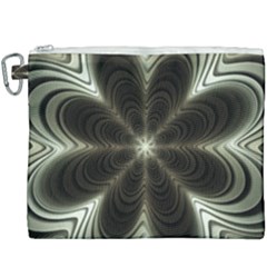 Fractal Silver Waves Texture Canvas Cosmetic Bag (XXXL)