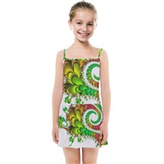 Fractal Abstract Aesthetic Pattern Kids  Summer Sun Dress by Pakrebo