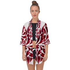 Abstract Geometric Art Fractal Open Front Chiffon Kimono by Pakrebo