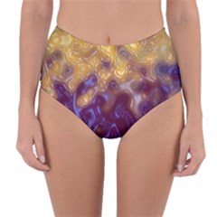 Fractal Rendering Background Reversible High-Waist Bikini Bottoms