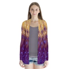 Fractal Rendering Background Drape Collar Cardigan