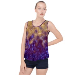 Fractal Rendering Background Bubble Hem Chiffon Tank Top