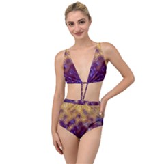 Fractal Rendering Background Tied Up Two Piece Swimsuit