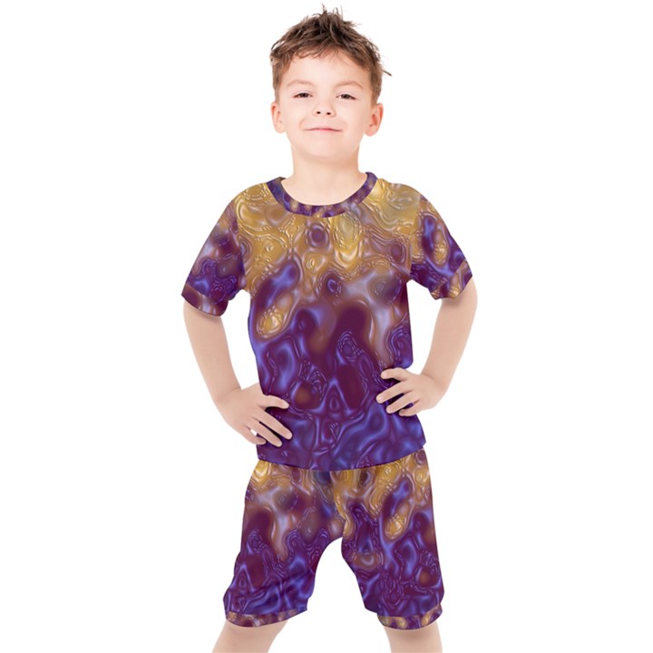 Fractal Rendering Background Kids  Tee and Shorts Set