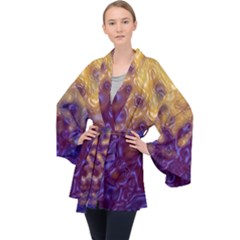 Fractal Rendering Background Velvet Kimono Robe