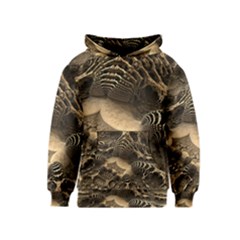 Fractal Bones Cave Fossil Render Kids  Pullover Hoodie by Pakrebo