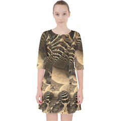 Fractal Bones Cave Fossil Render Pocket Dress by Pakrebo