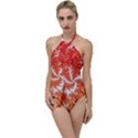 Flora Flowers Background Leaf Go with the Flow One Piece Swimsuit View1