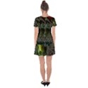 Fractal Intensive Green Olive Drop Hem Mini Chiffon Dress View2