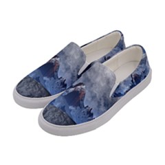 Mountains Moon Earth Space Women s Canvas Slip Ons