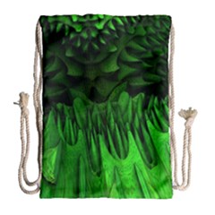 Fractal Rendering Background Green Drawstring Bag (large) by Pakrebo