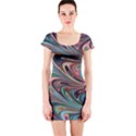 Seamless Abstract Marble Colorful Short Sleeve Bodycon Dress View1