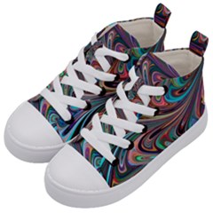 Seamless Abstract Marble Colorful Kids  Mid-top Canvas Sneakers by Pakrebo