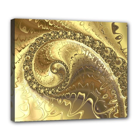 Fractal Golden Background Aesthetic Deluxe Canvas 24  X 20  (stretched)