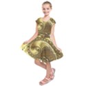 Fractal Golden Background Aesthetic Kids  Short Sleeve Dress View1