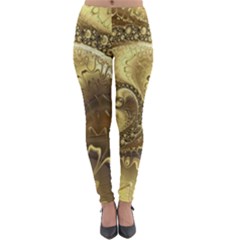 Fractal Golden Background Aesthetic Lightweight Velour Leggings by Pakrebo