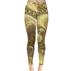 Fractal Golden Background Aesthetic Inside Out Leggings by Pakrebo