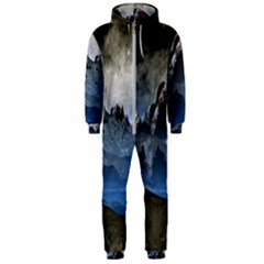 Mountains Moon Earth Space Hooded Jumpsuit (men)  by Pakrebo