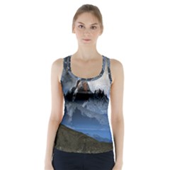 Mountains Moon Earth Space Racer Back Sports Top by Pakrebo