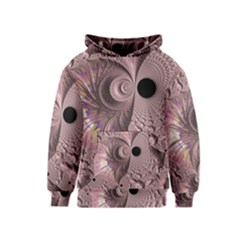 Fractal Tender Rose Cream Kids  Pullover Hoodie by Pakrebo