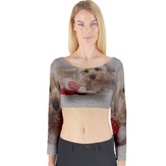 Cockapoo In Dog s Bed Long Sleeve Crop Top by pauchesstore