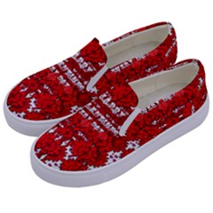 Happy Valentines Every Day Kids  Canvas Slip Ons by pepitasart