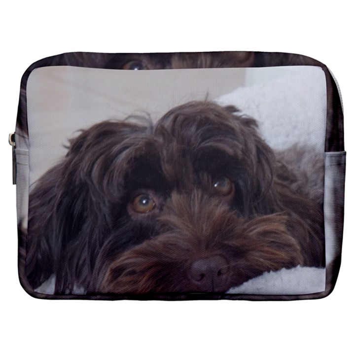 Laying In Dog Bed Make Up Pouch (Large)