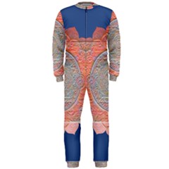 Boho Bliss Peach Metallic Mandala Onepiece Jumpsuit (men)  by beautyskulls