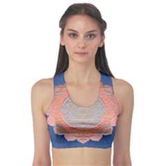 Boho Bliss Peach Metallic Mandala Sports Bra