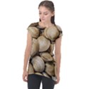 Shellfishs Photo Print Pattern Cap Sleeve High Low Top View1