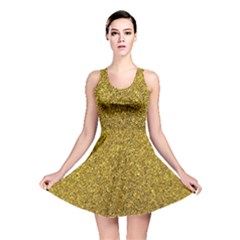 Gold Sparkles Reversible Skater Dress by retrotoomoderndesigns