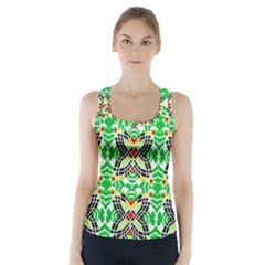 Modern Vintage Butterfly Geometric Racer Back Sports Top by beautyskulls