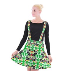 Modern Vintage Butterfly Geometric Suspender Skater Skirt