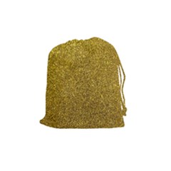 Gold Sparkles Drawstring Pouch (medium) by retrotoomoderndesigns