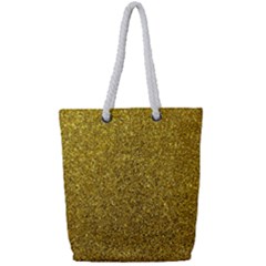 Gold Sparkles Full Print Rope Handle Tote (small) by retrotoomoderndesigns