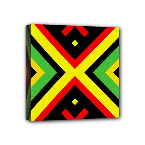 Reggae Vintage Geometric Vibrations Mini Canvas 4  X 4  (stretched) by beautyskulls