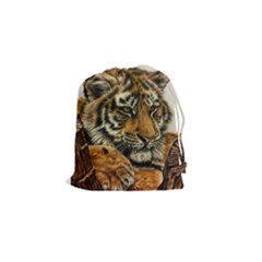 Tiger Cub  Drawstring Pouch (small) by ArtByThree