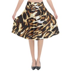 Luxury Animal Print Flared Midi Skirt