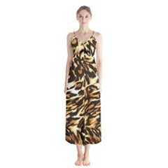 Luxury Animal Print Button Up Chiffon Maxi Dress