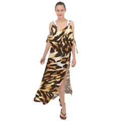 Luxury Animal Print Maxi Chiffon Cover Up Dress